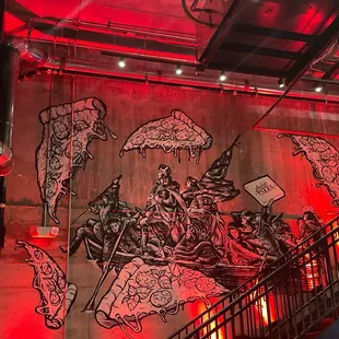 a mural on the wall