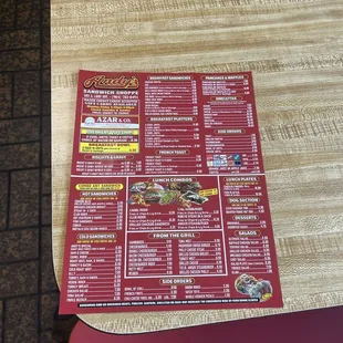 menu