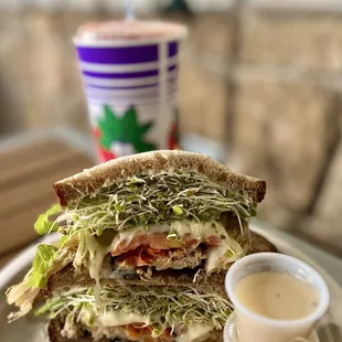 Hot Turkey Mushroom Sandwich, Papaya Seed dressing $10.99 in the Manoa Hills, Brah!