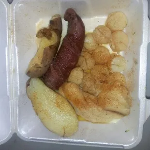 Scallops potato sausage