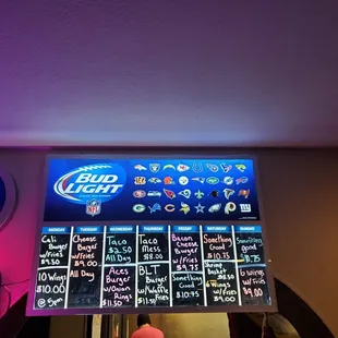 a beer menu