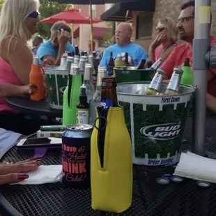 a bottle of beer on a table