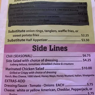 menu