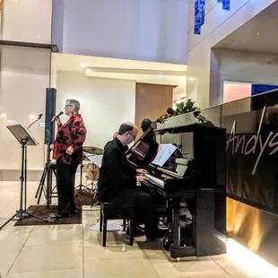 a group of people playing music