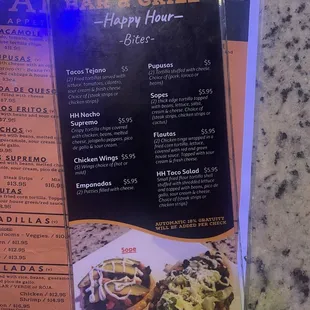 HH FOOD MENU