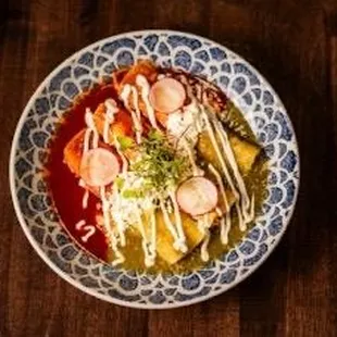 Red &amp; green Enchiladas