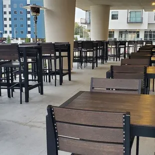 Side patio with water view