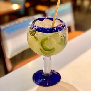 Large cucumber jalapeño margarita