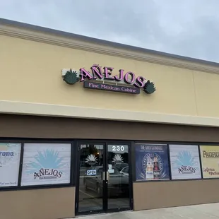 the front of the restaurant