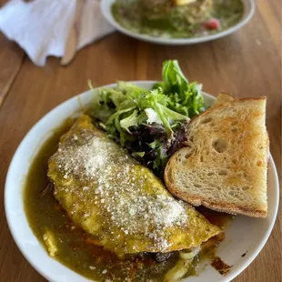 Nortena Omelette: Short Rib Barbacoa, Oaxaca, Salsa Milpera, Cotija and Rustic Bread