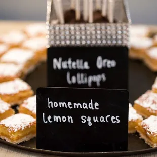 a display of homemade lemon squares