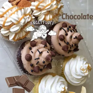 a variety of cupcakes