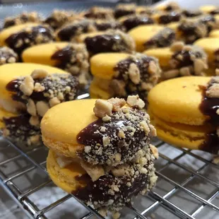 Chocolate Banana Nut Macarons