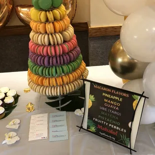 Macaron Tower with assorted flavors. Than you for your order.