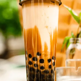 Black Milk Tea with brown sugar and fresh milk