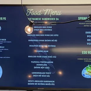 Menu as of 10/19/21