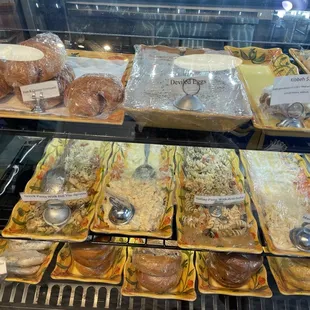 Baked goods and salads