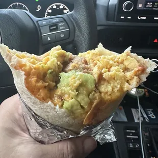 Egg sausage add avocado Breakfast Burrito