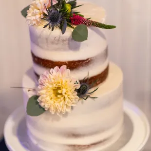Semi-naked rose pistachio cake