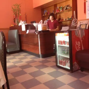a woman at the counter