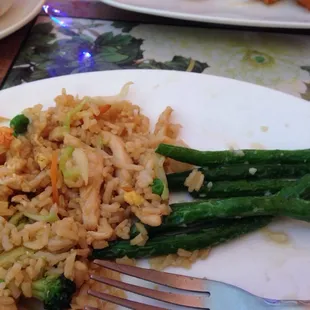 My favorite is the garlic string beans and the house rice..