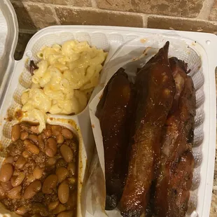 BBQ Rib Plate, comes with choice of two sides