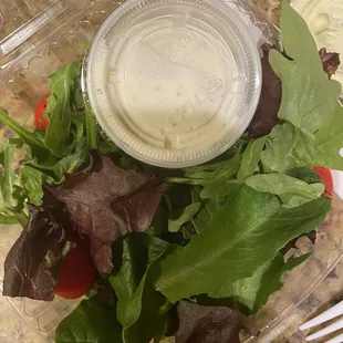 Garden Salad (offered as side choice) was charged $2 extra