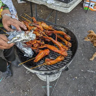 Chicken Sticks and Beef Sticks, $1 each. Cute dog does not come with purchase