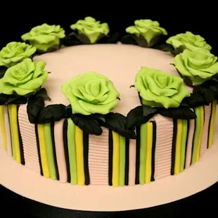 stripped Roses Cake