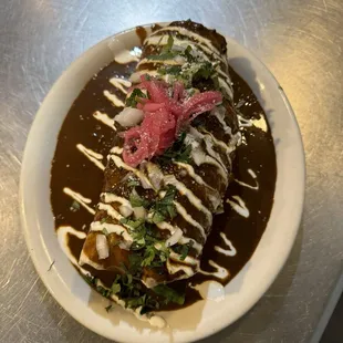 Mole wet burrito any meat