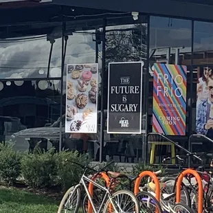 bikes parked outside