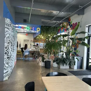 Some of the indoor seating