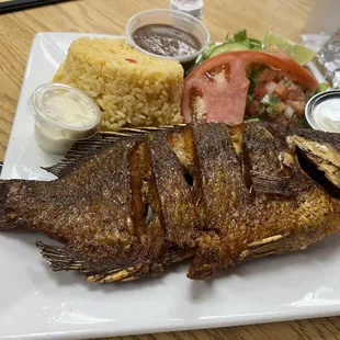 fried fish and rice