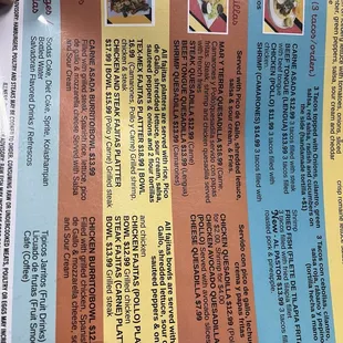 menu