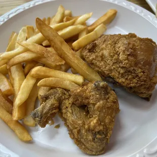 Fried chicken and fries