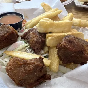 Chicharones and yucca