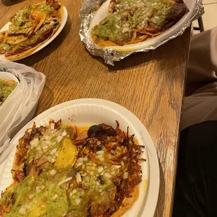 Queso taco and regular tacos