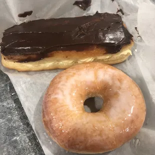 A couple donuts