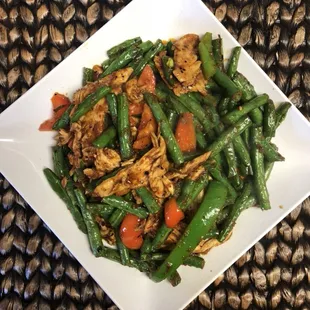 Prik King with chicken- Green bean and chicken stirred fry with chili paste