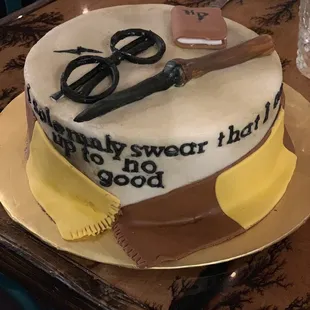 "Harry Potter" themed vanilla spice cake.
