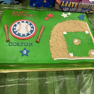 Baseball themed birthday cake.