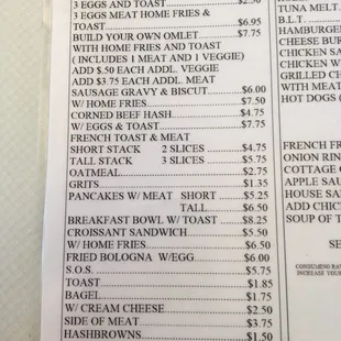 Breakfast Menu