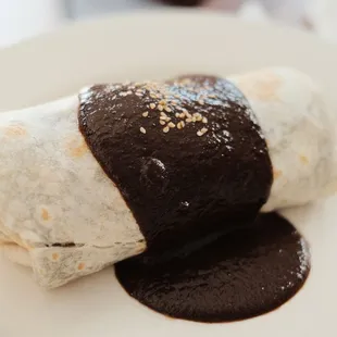 Chicken mole burrito