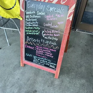 Specials board just before you enter the restaurant