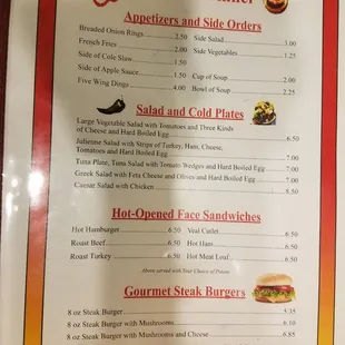 menu, sandwiches