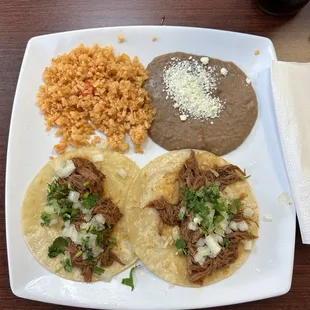 Birria Taco Combination Plate
