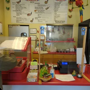 the counter and menu
