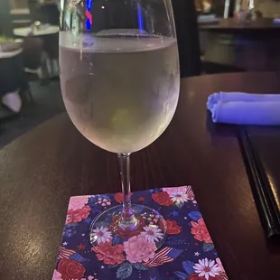a glass of wine