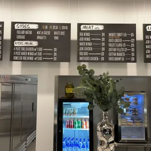 menus on the wall