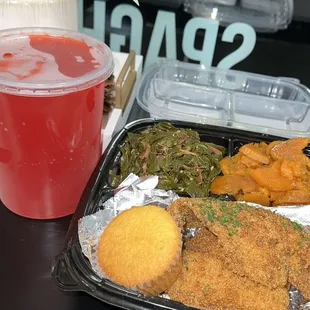 Catfish Fillets lunch special and koolaid